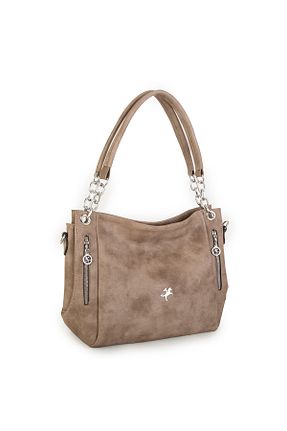 کیف دوشی بژ زنانه چرم مصنوعی Nas Bag - کد 927803865