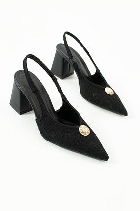 کفش پاشنه بلند کلاسیک مشکی زنانه چرم مصنوعی Gökçe Shoes - کد 927802413