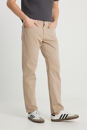 شلوار جین بژ مردانه پاچه ساده Wrangler - کد 926561047