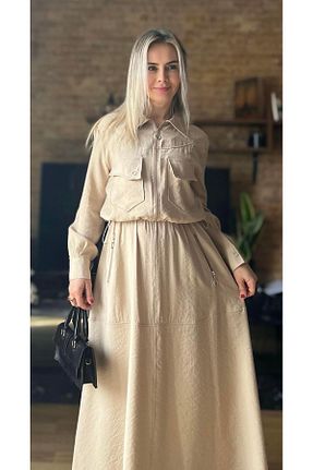 لباس حجاب بژ زنانه رگولار Cardella - کد 922748116
