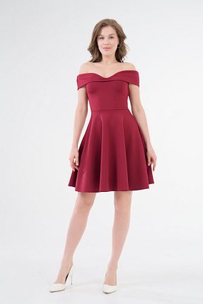 لباس مجلسی و فارغ التحصیلی زرشکی زنانه لیکرا lovebox - کد 42760814