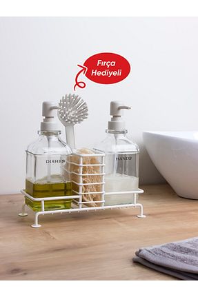 جا صابونی سفید شیشه Okyanus Home - کد 926024588