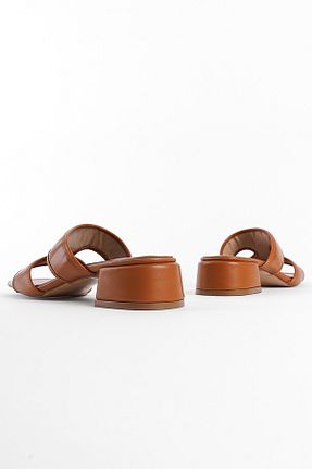دمپائی قهوه ای زنانه چرم مصنوعی Capone Outfitters - کد 838423570