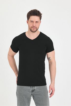 تیشرت مشکی مردانه اسلیم فیت macharel jeans - کد 927825658