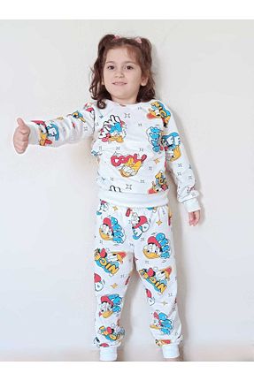 ست بالاتنه و پائین تنه سفید بچه گانه بافتنی ELİF COLLECTİON - کد 927843154