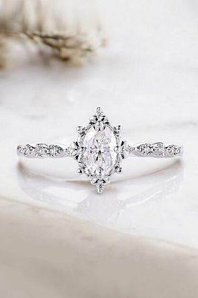 انگشتر برلیان صورتی 14 عیار My Diamond - کد 927806061