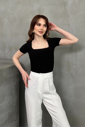 تیشرت مشکی زنانه اسلیم فیت msm fashion - کد 927821881