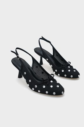 کفش پاشنه بلند کلاسیک مشکی زنانه توری Capone Outfitters - کد 900284359