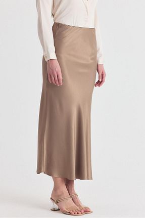 دامن قهوه ای زنانه ساتن Rays - کد 927841336