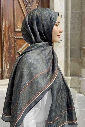 شال سبز زنانه پنبه ای Madame Polo - کد 927843360