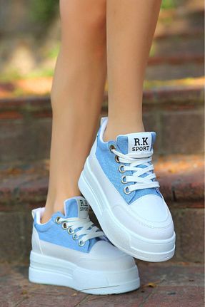 کفش بیرون آبی زنانه پارچه ای LEYDİ SHOES - کد 927860868