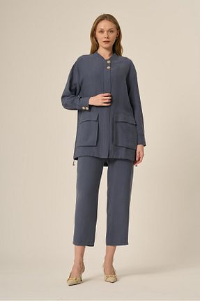 ست بالاتنه و پائین تنه سرمه ای زنانه بافتنی FTZ WOMEN - کد 927857733