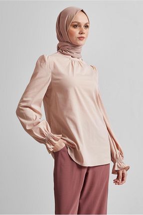 بلوز حجاب بژ زنانه رگولار Alvina - کد 927858712