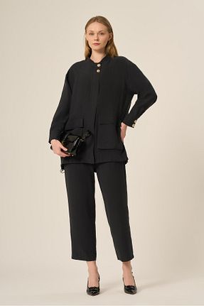 ست بالاتنه و پائین تنه مشکی زنانه بافتنی FTZ WOMEN - کد 927857723