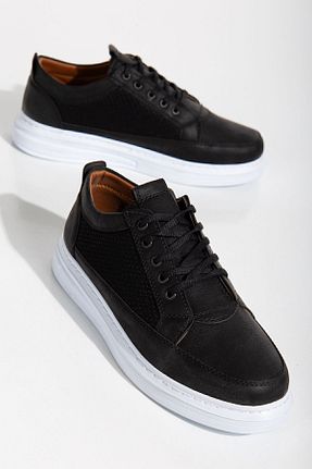 کفش اسنیکر مشکی مردانه بند دار BY ERG SHOES - کد 842713826