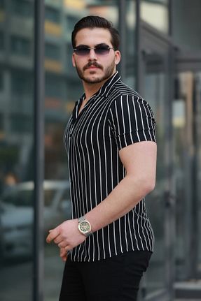 پیراهن مشکی مردانه رگولار Modayakamoz - کد 926659378
