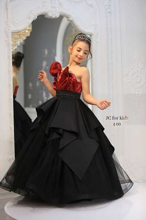 لباس مجلسی و فارغ التحصیلی قرمز بچه گانه ساتن Kids - کد 927913032