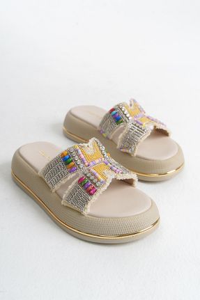 دمپائی بژ زنانه چرم مصنوعی MARSEDO - کد 927868869
