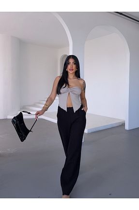 شلوار مشکی زنانه پارچه Buklemoda - کد 927868561