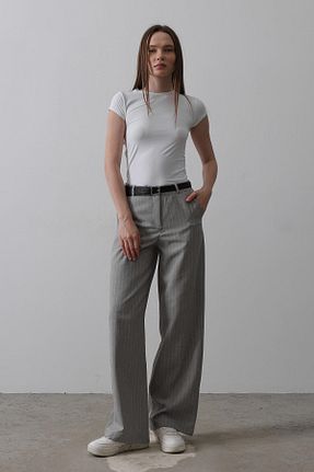 شلوار پارچه ای طوسی زنانه بلند KLE?A - کد 927872784
