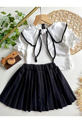 ست بالاتنه و پائین تنه مشکی بچه گانه بافتنی tunays shopping - کد 928036605
