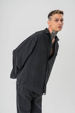 پیراهن مشکی مردانه اورسایز go gang own - کد 927893639
