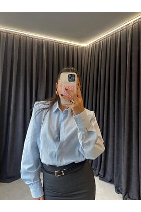 پیراهن آبی زنانه اورسایز Butik - کد 927890991