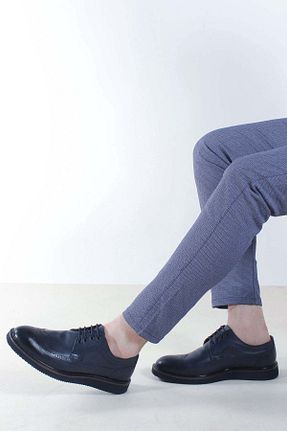 کفش کلاسیک سرمه ای مردانه چرم خالص Fast Step - کد 36407161