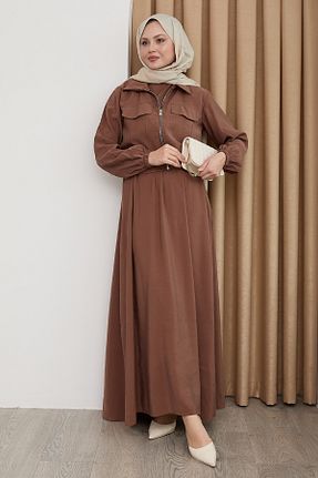 لباس حجاب قهوه ای زنانه رگولار InStyle - کد 927891278