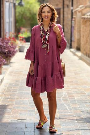 لباس صورتی زنانه بافتنی Nevin Kaya Moda - کد 927893874