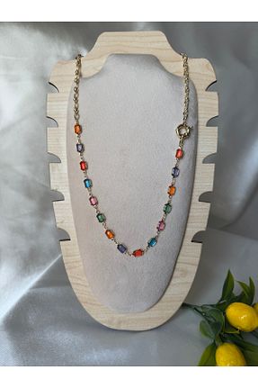 گردنبند جواهر زرد زنانه برنجی Lilon Jewelry - کد 927906243