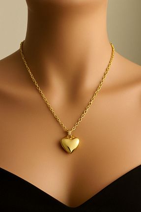گردنبند استیل ( فولاد ) زرد زنانه استیل ضد زنگ shop - کد 927913290