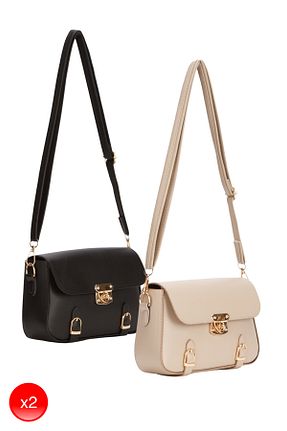 کیف دوشی مشکی زنانه چرم مصنوعی Adelina Bags - کد 927913350