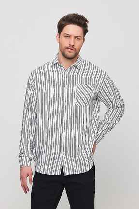 پیراهن سفید مردانه اورسایز cotside - کد 904498645