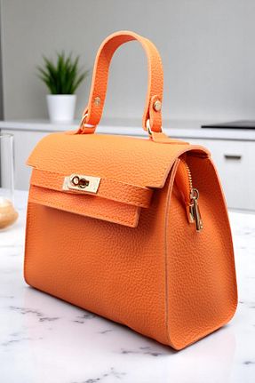 کیف دوشی نارنجی زنانه چرم مصنوعی HFKY - کد 927919936