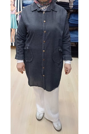 پیراهن طوسی زنانه گشاد caddegiyimpendik - کد 921283554