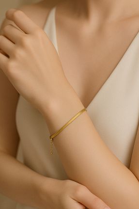 دستبند استیل (فولاد) زرد زنانه استیل ضد زنگ shop - کد 927925925