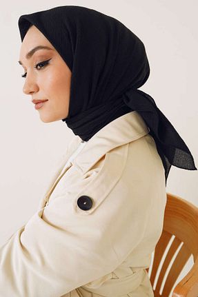 روسری مشکی پنبه پلی استر sevateks - کد 927928563