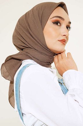 روسری قهوه ای پنبه پلی استر sevateks - کد 927928560