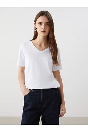 تیشرت سفید زنانه Relaxed LC Waikiki - کد 927933880