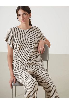 تیشرت بژ زنانه رگولار LC Waikiki - کد 927933870