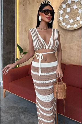 ست بالاتنه و پائین تنه بژ زنانه تریکو LOSHORA - کد 927934611