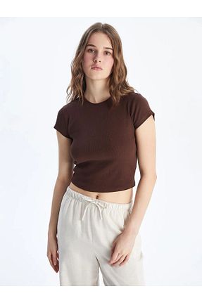 تیشرت قهوه ای زنانه Relaxed LC Waikiki - کد 927934465