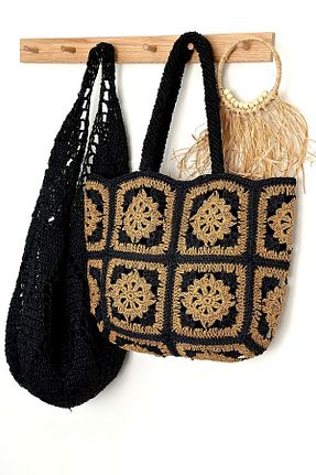 کیف دوشی مشکی زنانه حصیر BECCASTYLE - کد 830786264