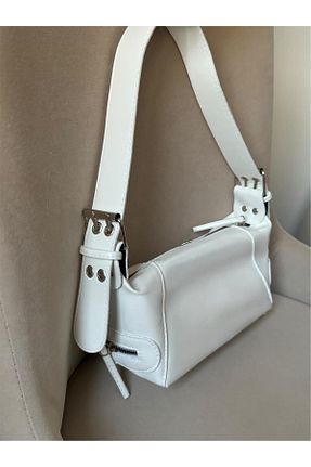 کیف دوشی سفید زنانه چرم مصنوعی Moda Sekiz - کد 927940429