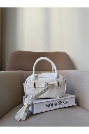 کیف دوشی سفید زنانه چرم مصنوعی Moda Sekiz - کد 927939248