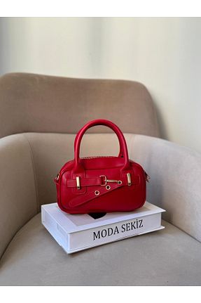 کیف دوشی قرمز زنانه چرم مصنوعی Moda Sekiz - کد 927939257