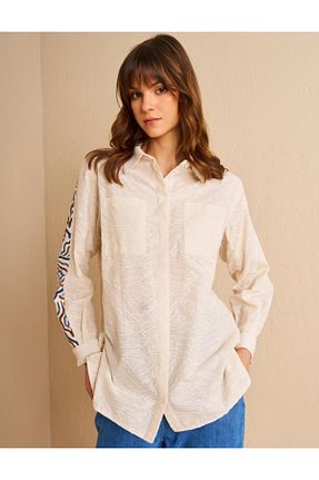 تونیک حجاب بژ زنانه پنبه ای KYR - کد 927940681