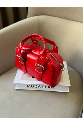 کیف دوشی قرمز زنانه چرم مصنوعی Moda Sekiz - کد 927940707
