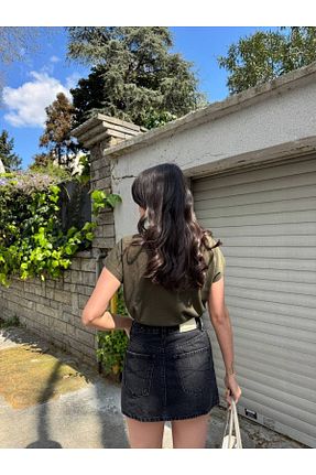 بلوز خاکی زنانه ساده Abalı - کد 927951121